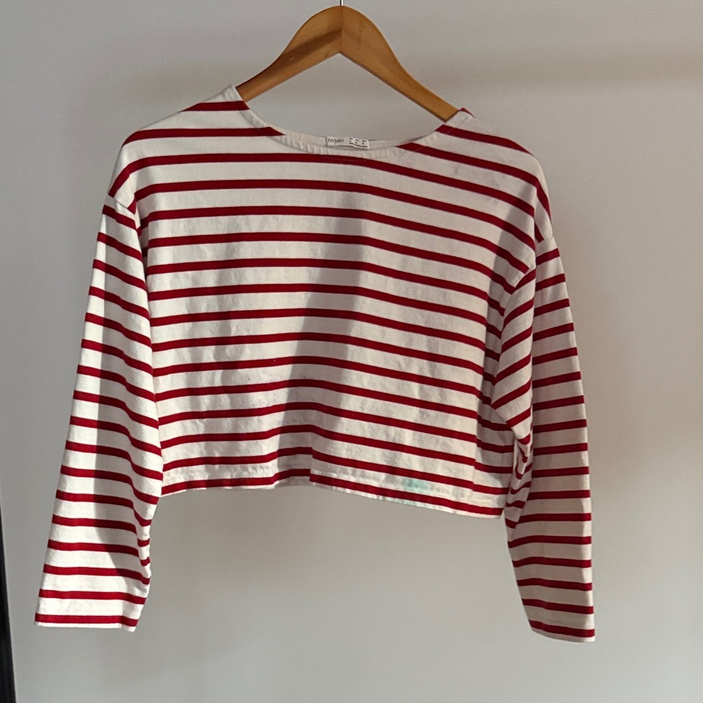OYSHO Striped Sailor Crop Top - Size M